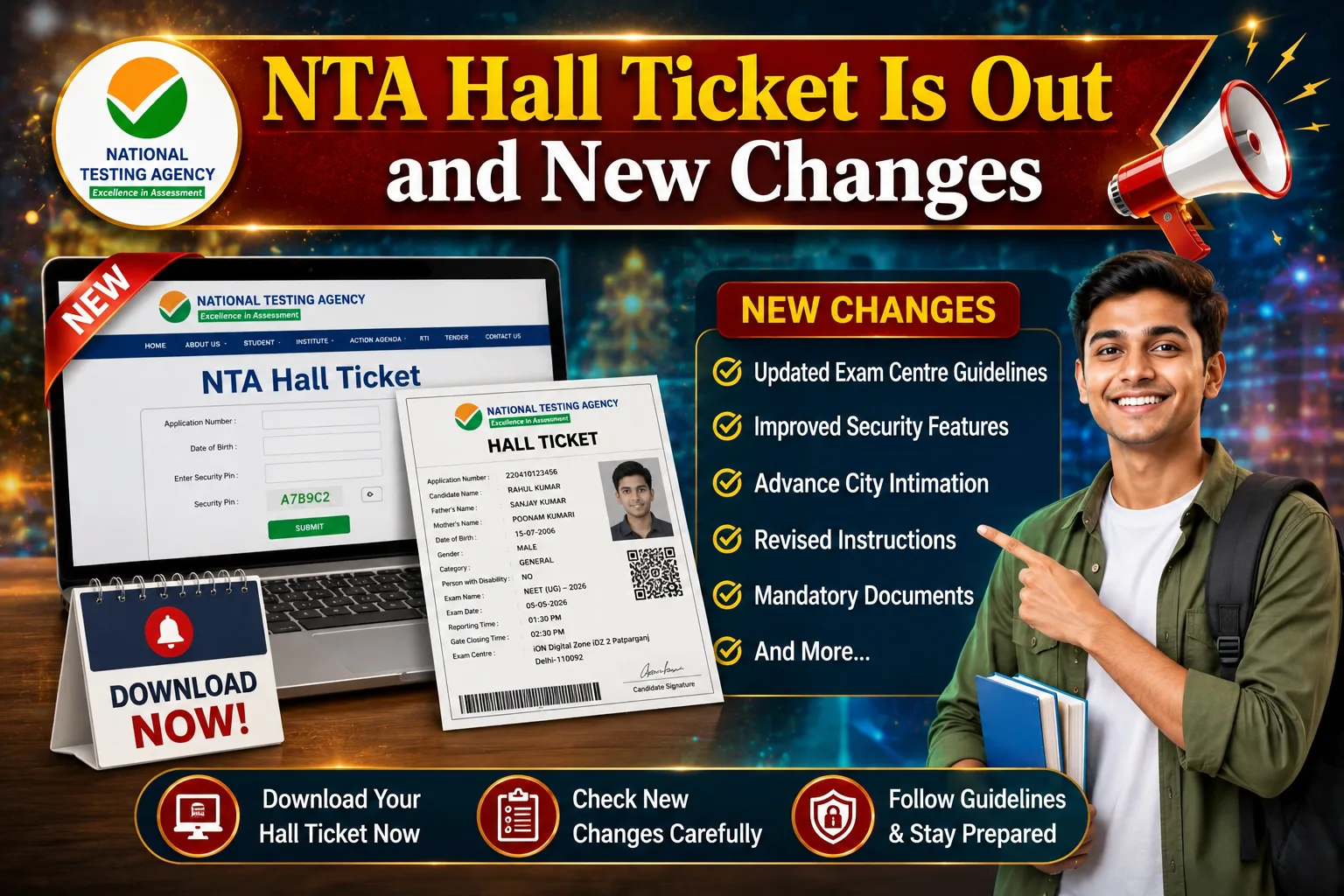 NTA Hall Ticket Is Out and New Changes
